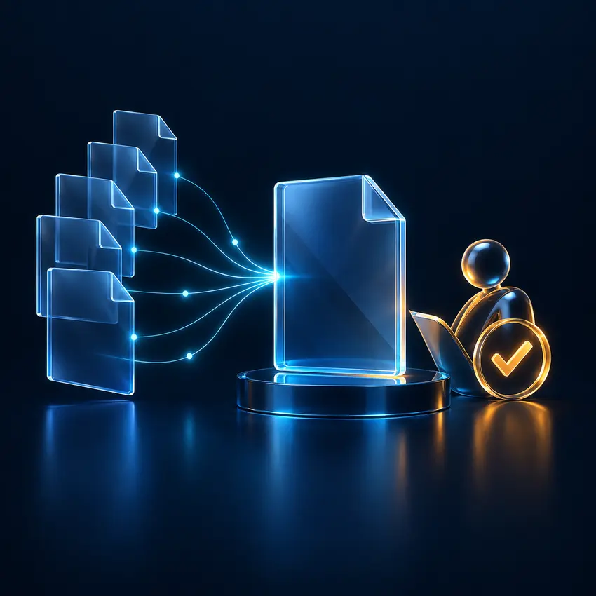 Organised document layers connected by an audit trail